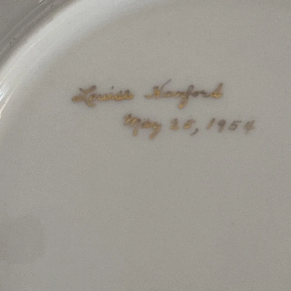 Vintage Hand Painted Fruits‎ Salad, Lunch, Display Plates 50's Louise Hanford